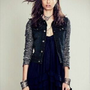 Free People Distressed Denim Jacket